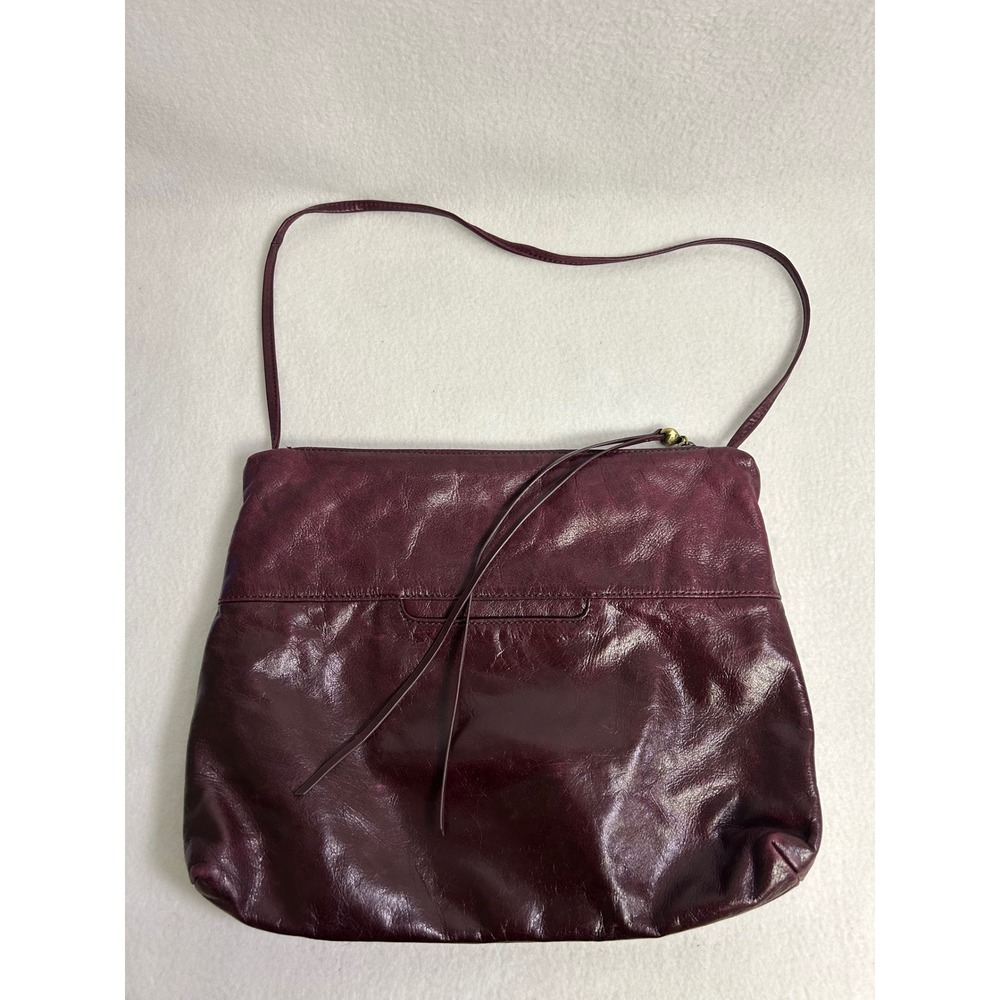 Boho Minimalist Hobo Women Large Burgundy Leather Shoulder Bag